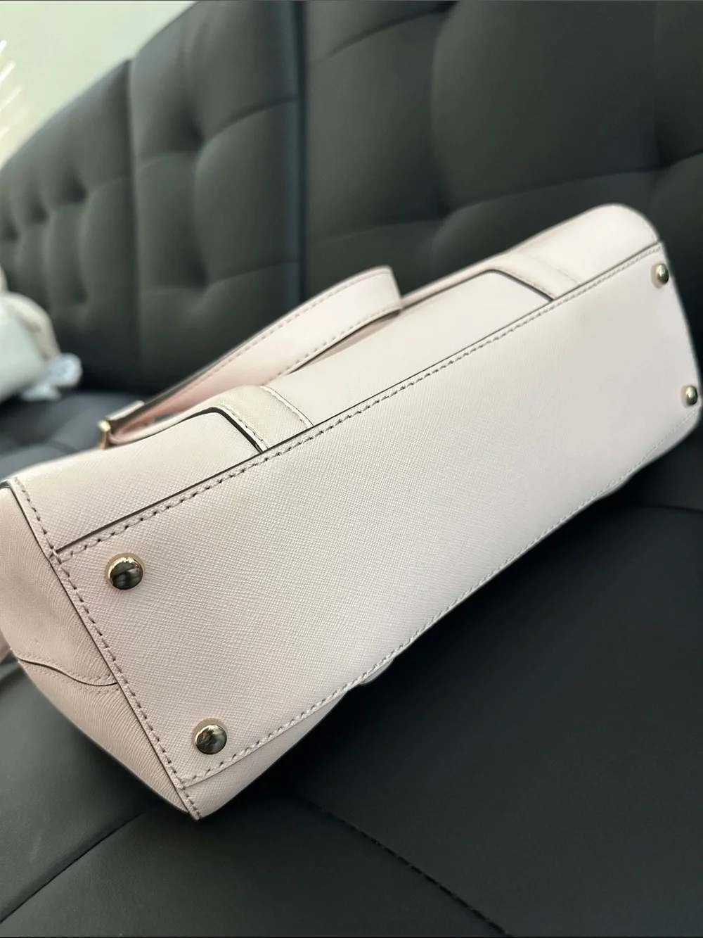 kate spade Pale Pink Saffiano Leather Satchel with Gold Hardware